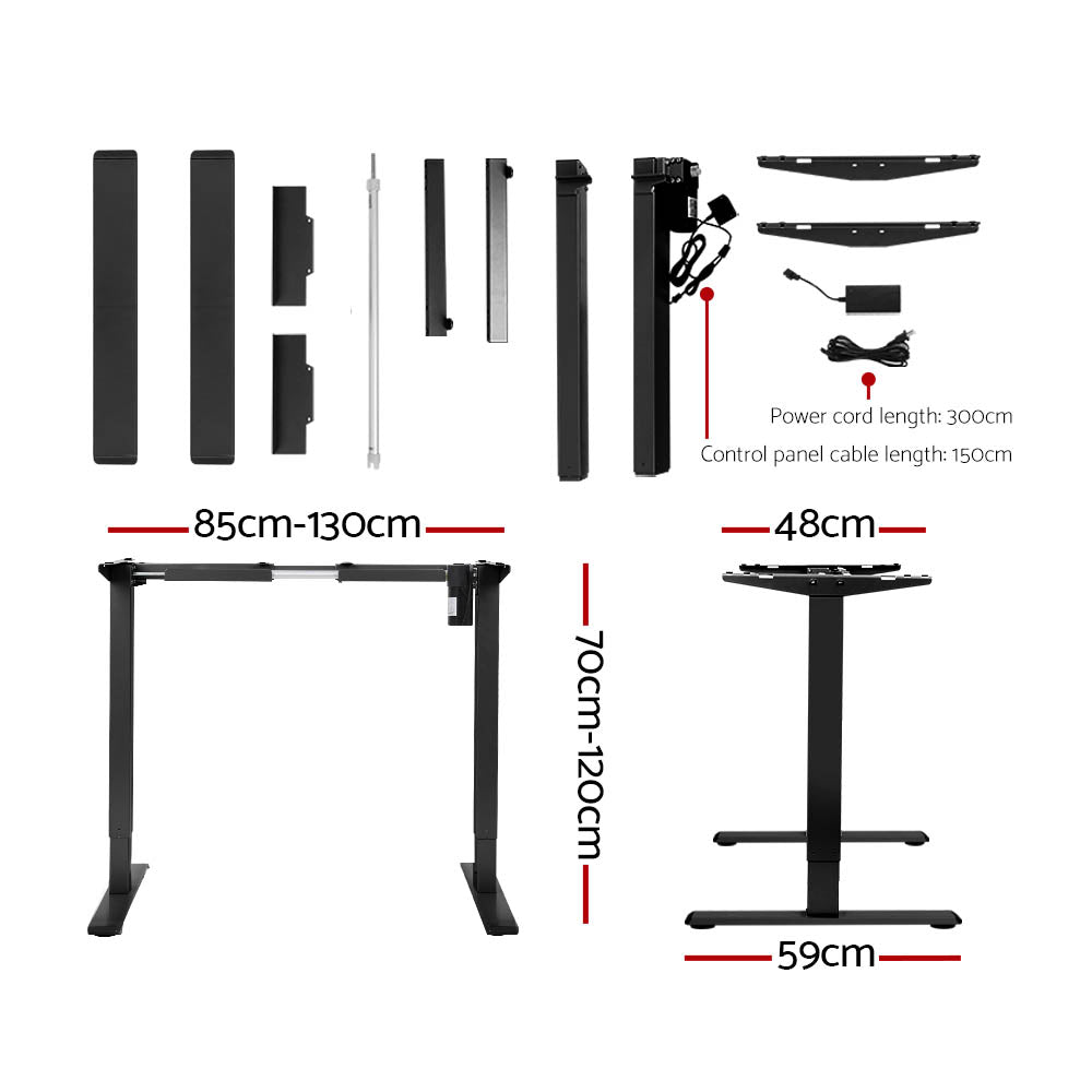 Artiss Electric Standing Desk Motorised Sit Stand Desks Table Black Brown 140cm