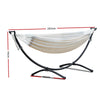 Gardeon Hammock Bed with Steel Frame Stand  - Cream