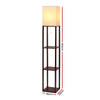 Artiss Shelf Floor Lamp Vintage Wood Reading Light Storage Organizer Home Office