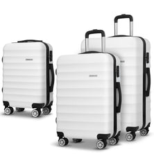 Wanderlite 3pcs Luggage Trolley Set Travel Suitcase TSA Hard Case w/Scale White