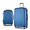 Wanderlite 2pc Luggage Trolley Suitcase Sets Travel TSA Hard Case w/Scale Blue