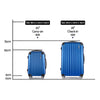 Wanderlite 2pc Luggage Trolley Suitcase Sets Travel TSA Hard Case w/Scale Blue