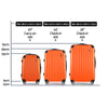 Wanderlite 3pc Luggage Sets Trolley Travel Suitcases TSA Hard Case Scale Orange