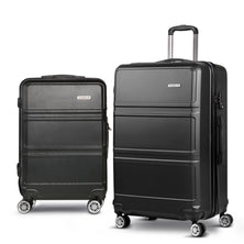 Wanderlite 2pc Luggage Trolley Set Suitcase Travel TSA Hard Case w/Scale Black