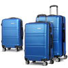 Wanderlite 3pc Luggage Trolley Set Suitcase Travel TSA Hard Case w/Scale Blue