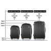 Wanderlite 3pcs Luggage Set Travel Suitcase w/Scale Storage Organiser TSA Black