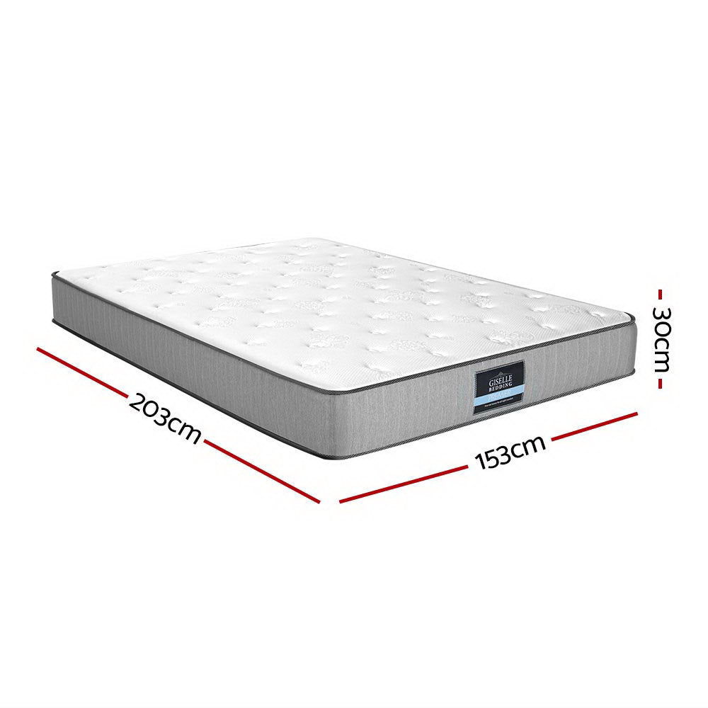 Giselle Bedding Queen Mattress Extra Firm Pocket Spring Foam Super Firm 23cm