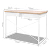 Artiss Metal Desk with Drawer - White with Wooden Top