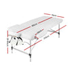 Zenses 3 Fold Portable Aluminium Massage Table - White