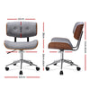 Artiss Wooden Fabric Office Chair Grey