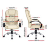 Artiss Office Chair Gaming Computer Chairs Executive PU Leather Seat Beige