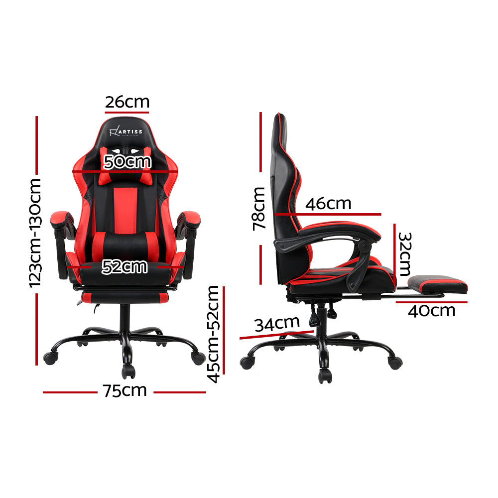 Gaming Office Chair Computer Seating Racer Black and Red