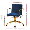 Caraway Velvet Office Chair Royal Blue