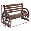 Gardeon Wooden Wagon Wheel Bench - Brown