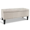 Artiss Storage Ottoman Blanket Box Fabric Chest Footstool Foot Stool Bench Taupe