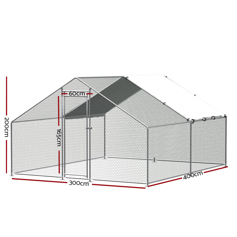 i.Pet Chicken Coop Cage Run Rabbit Hutch Large Walk In Hen House Cover 3x4x2m