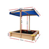 Keezi Wooden Outdoor Sand Box Set Sand Pit- Natural Wood