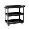 Giantz Tool Cart 3 Tier Parts Steel Trolley Mechanic Storage Organizer Black