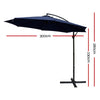 Instahut 3M Cantilevered Outdoor Umbrella - Navy