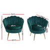 Artiss Armchair Lounge Chair Accent Armchairs Retro Lounge Accent Chair Single Sofa Velvet Shell Back Seat Green