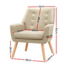 Artiss Fabric Dining Armchair - Beige