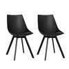 Artiss Set of 2 Lylette Dining Chairs Cafe Chairs PU Leather Padded Seat Black