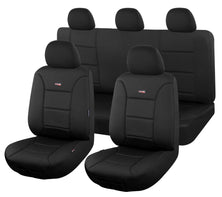 Seat Covers for TOYOTA HILUX 07/2015 - ON DUAL CAB UTILITY FR 40/60 SPLIT BASE WITH A/REST BLACK SHARKSKIN