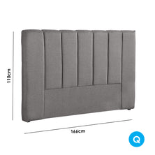 Milano Decor Valencia Mid Grey Bed Head Headboard Bedhead Upholstered - Queen - Mid Grey