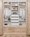 MALMO THREE SHELF/FOUR DRAWER WALK IN WARDROBE - CLASSIC