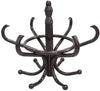 CARLA HOME Brown Coat Rack with Stand Wooden Hat and 12 Hooks Hanger Walnut tree