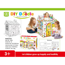 DIY Large Cardboard Coloring Creative Craft Play House Project Assemble Kids