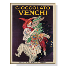 80cmx120cm Cioccolato Venchi Vintage Gold Frame Canvas Wall Art
