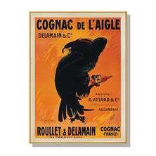 50cmx70cm Cognac de l'Aigle Gold Frame Canvas Wall Art