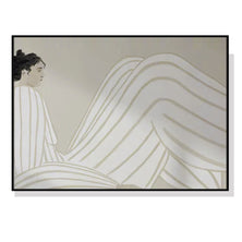 50cmx70cm Abstract Lady Black Frame Canvas Wall Art
