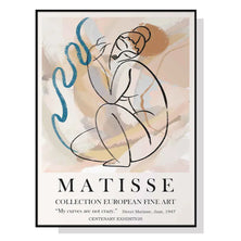 60cmx90cm Matisse Nude Line Black Frame Canvas Wall Art