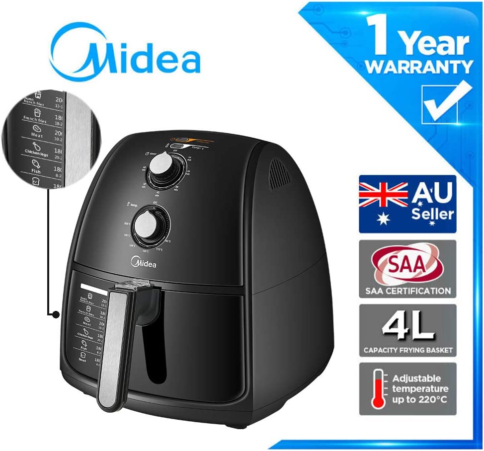 Midea 4L 1500W Multi-functional Air Fryer - Black