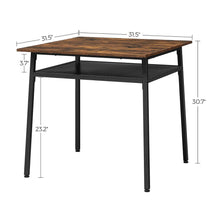 VASAGLE Dining Table with Storage Compartment KDT008B01