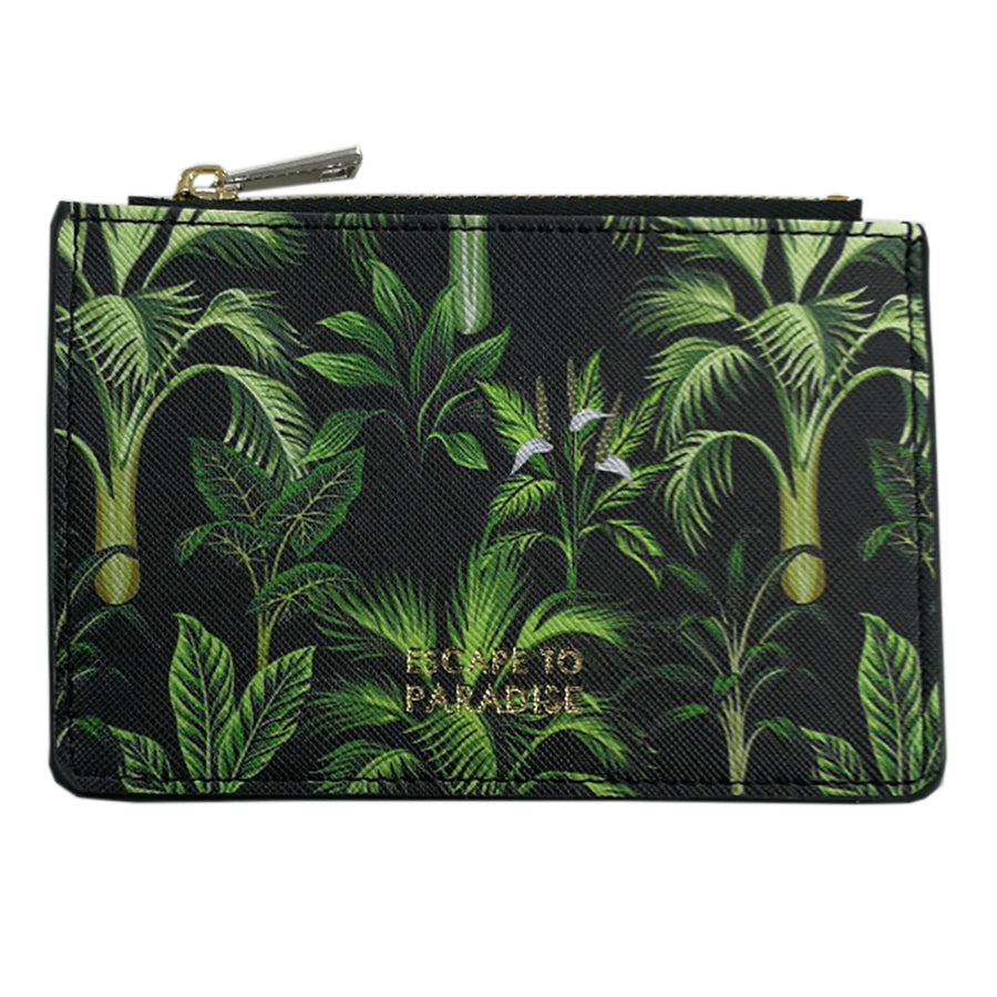 Window Coin Card Purse-Midnight Palms