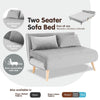 Sarantino 2-Seater Adjustable Sofa Bed Lounge Faux Velvet - Light Grey