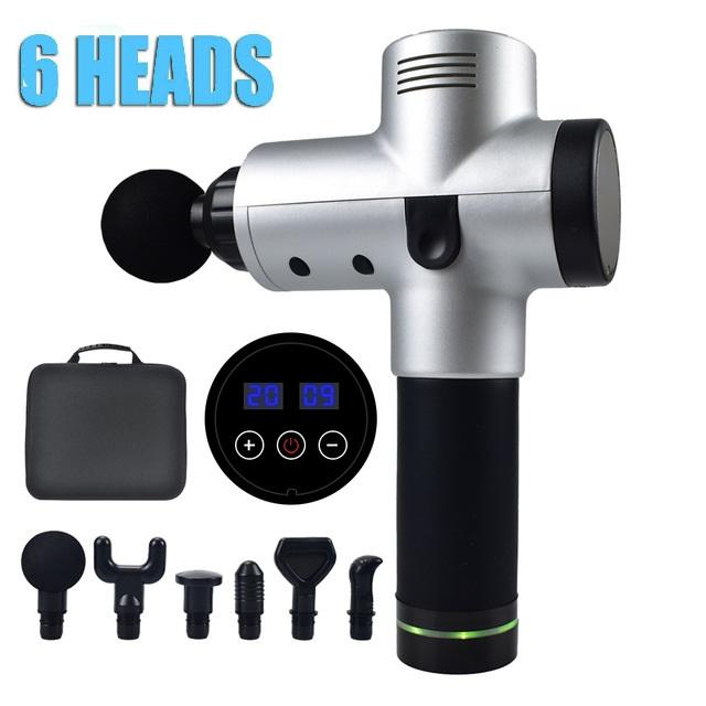 POWERFUL 6 Heads LCD Massage Gun Percussion Vibration Muscle Therapy Deep Tissue Red