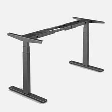 160cm Standing Desk Height Adjustable Sit Stand Motorised Grey Single Motor Frame Black Top