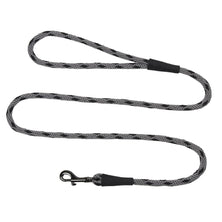 Mendota Clip Leash Small - lengths 3/8in x 6ft(10mm x1.8m) Made in the USA - Black Ice - Silver