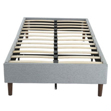 Bedframe with Wooden Slats (Light Grey) – Queen