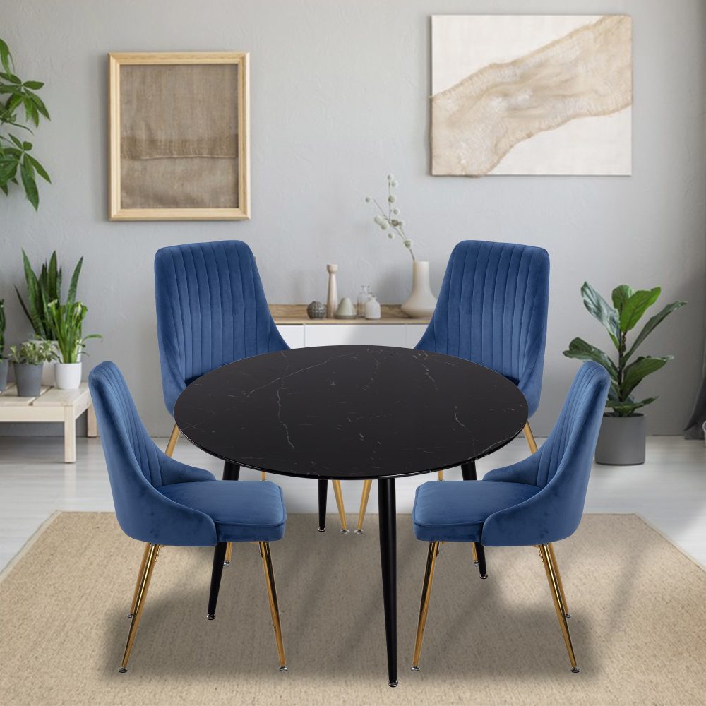 Blue Velvet Bistro Dining Set