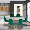 Marbleous Green Velvet Dining Set