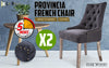 La Bella 2 Set Black (Charcoal) French Provincial Dining Chair Amour Oak Leg