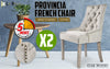 La Bella 2 Set Cream French Provincial Dining Chair Amour Oak Leg