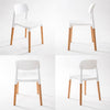 La Bella 4 Set White Retro Belloch Stackable Dining Cafe Chair