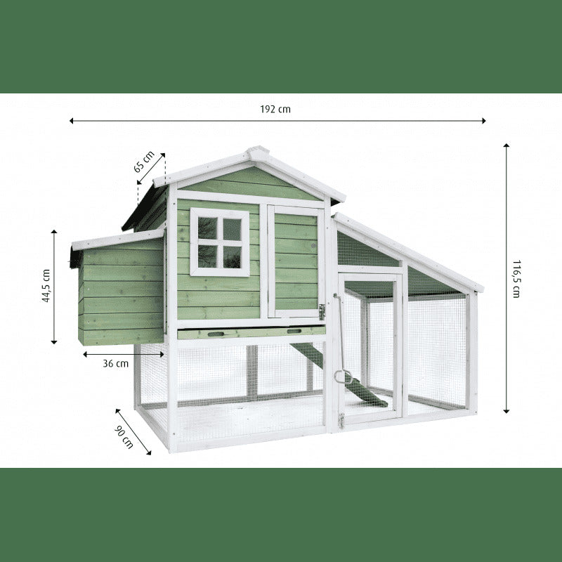 YES4PETS Large Chicken Coop Rabbit Hutch Ferret Cage Hen Chook Cat Kitten House 190x90X116 cm Green