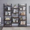 YES4HOMES Industrial Shelf Bookshelf, Vintage Wood and Metal Bookcase Furniture for Home & Office